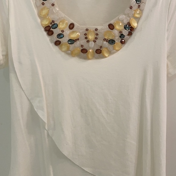 Jersey top with beaded collar neckline - Picture 5 of 9